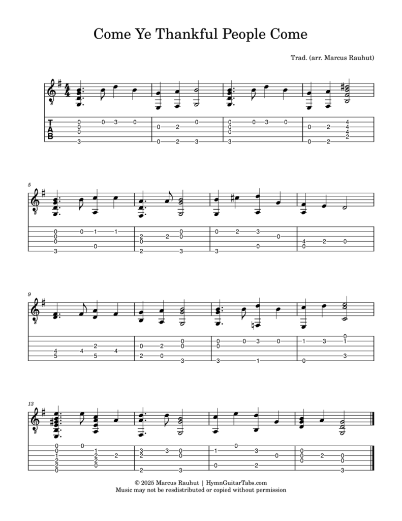 Come Ye Thankful People Come sheet music