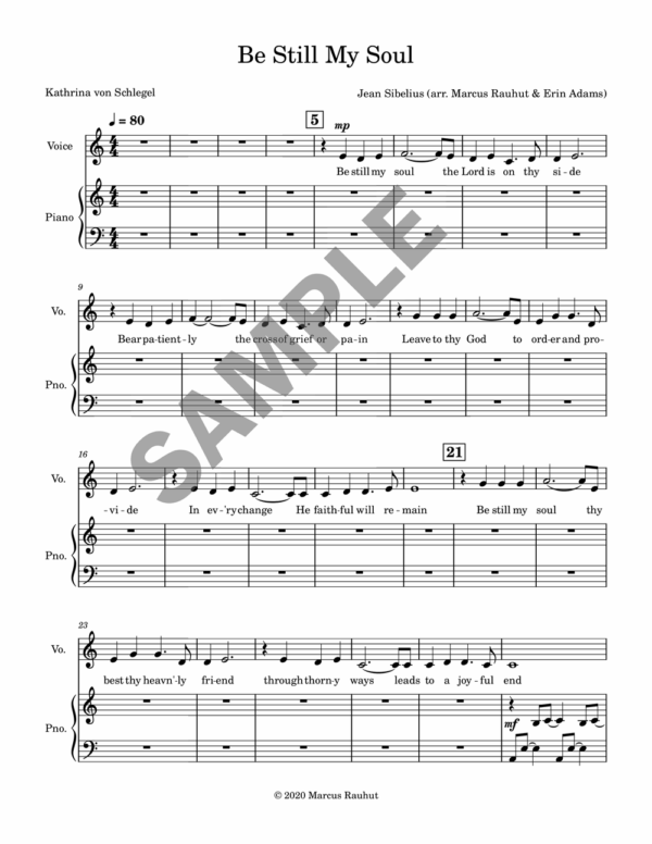 Be Still My Soul - Guitar, Piano + Alto, Tenor